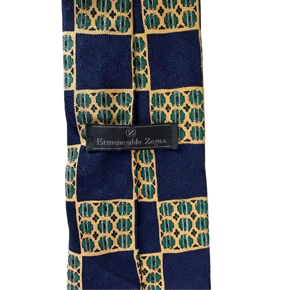 Ermenegildo Zenga blue square graphic tie
